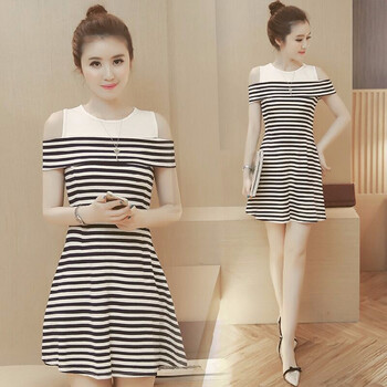 迪牛斯  拼色 連衣裙