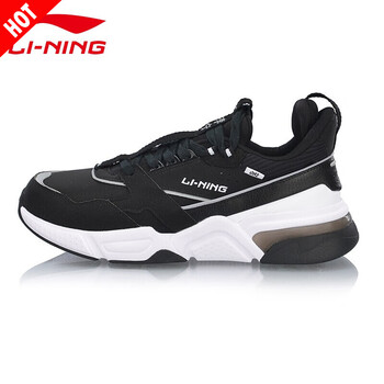 李寧（LI-NING）跑步鞋巖石灰/標準黑/標準白 