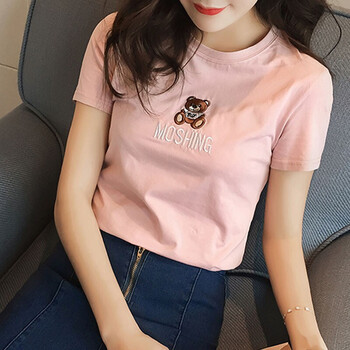 鴨鴨服飾（yaya） 刺繡 短袖 T恤 女 圓領(lǐng)