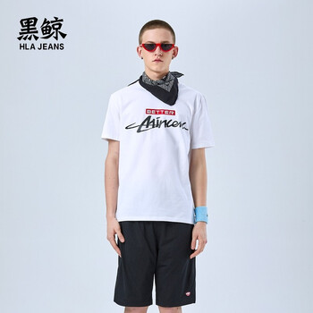 黑鯨（HLAJEANS） 短袖 男士T恤 漂白36 