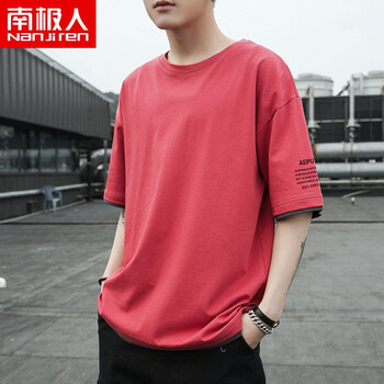 南極人（nanjiren） 長(zhǎng)袖 男士T恤 1902紅色 