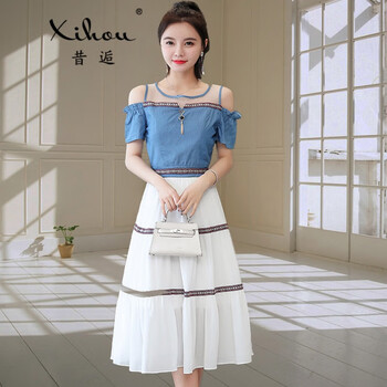 昔逅（xihou） 純色 紗網(wǎng) 連衣裙