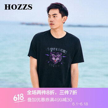 漢哲思（HOZZS） 短袖 男士T恤 102大黑 