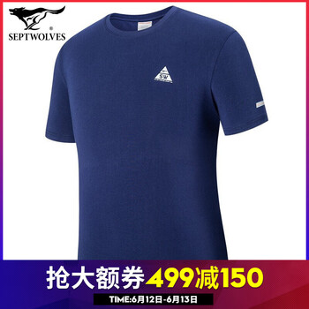 七匹狼（SEPTWOLVES） 短袖 男士T恤 2502款-102深藍色 