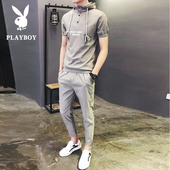 花花公子（PLAYBOY） 短袖 男士T恤 軍綠色T68 