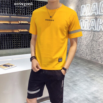 annkcool 短袖 男士T恤 黃色 
