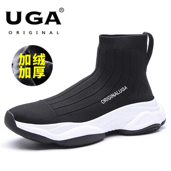 UGA男士白底黑加絨 39