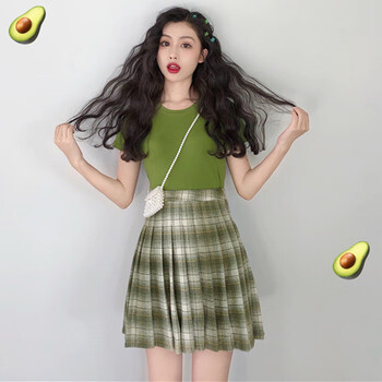 清新條紋裙，微胖妹子的好幫手