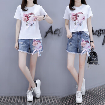 歌?，帲℅EXTYAO） 破洞 短袖 T恤 女 