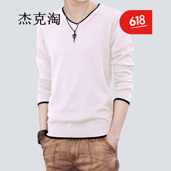 杰克淘 長(zhǎng)袖 男士T恤 【常規(guī)】白色 