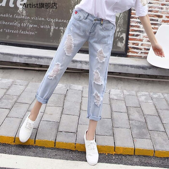 時(shí)尚破洞牛仔褲，打造清爽少女風(fēng)