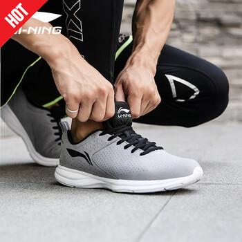 李寧（LI-NING）跑步鞋-4凝雪灰/新基礎(chǔ)黑 
