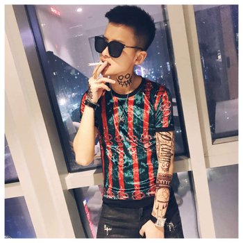 C2潮朝（C2 CHAO CHAO） 短袖 男士T恤  A011 T600條紋 
