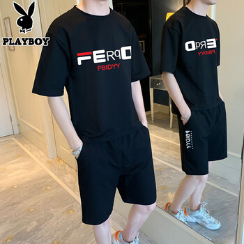 花花公子（PLAYBOY OUTDOOR） 短袖 男士T恤 CT33黑色 