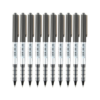 日本三菱（Uni）UB-150中性笔直液式走珠笔签字笔 0.5mm耐水考试财务用笔黑色 10支/盒 原装进口