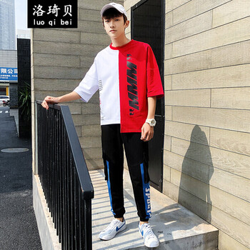 梵.戴克 短袖 男士T恤 白紅 