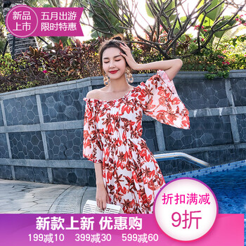 盛夏賞花，純色連衣裙讓你美美噠