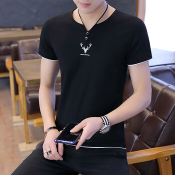 帝洛依華 短袖 男士T恤 黑色 