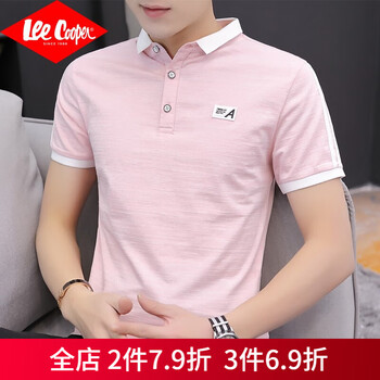Lee Cooper 短袖 男士T恤 216粉紅 