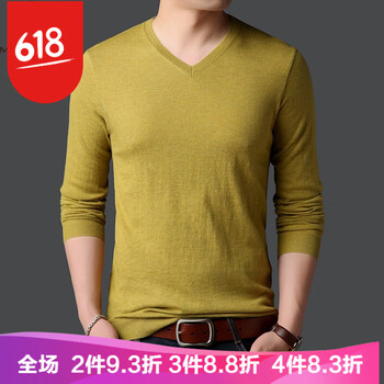 稻草人（mexican） 長(zhǎng)袖 男士T恤 DYT5811黃色 