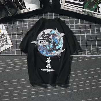 deciuhlae 五分袖 男士T恤 無(wú)上菩提黑色 寬松版 