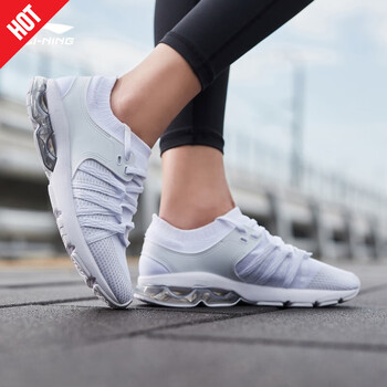 李寧（LI-NING）跑步鞋標準白/微晶灰(氣墊) 