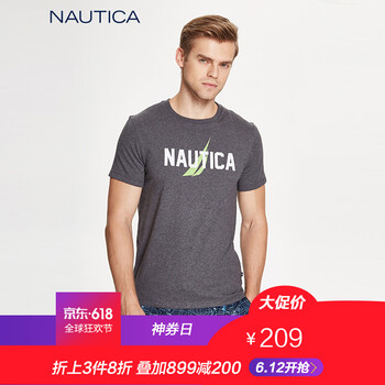 諾帝卡（NAUTICA） 短袖 男士T恤 灰色 00E 