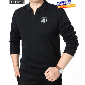 吉普（JEEP） 長袖 男士T恤 SS0009黑色 