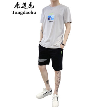 唐道虎（Tangdaohu） 短袖 男士T恤 淺灰 