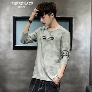 自由風(fēng)度（FREEGRACE） 長袖 男士T恤 灰色 XL，L，XXL，XXXL，M