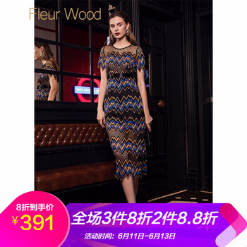 Fleur Wood 純色 鏤空，印花，紗網(wǎng) 連衣裙