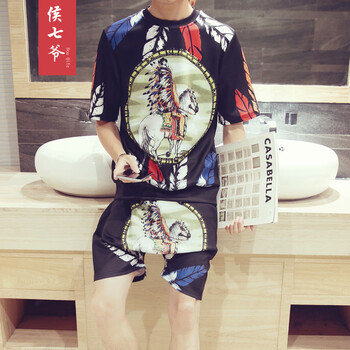 侯七爺（HOUQIYE） 短袖 男士T恤 1號(hào)色 