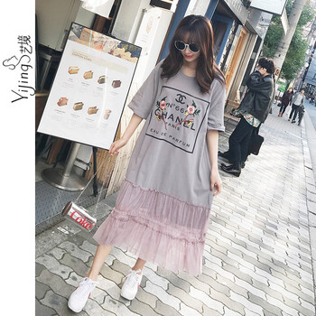 純色印花長(cháng)裙，打造浪漫小仙女