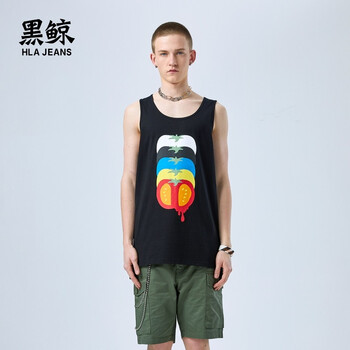 黑鯨（HLAJEANS） 短袖 男士T恤 黑色34 