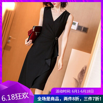 希爾愛瑪（SHELLEMMA） 純色 不對(duì)稱，不規(guī)則，拉鏈，褶皺 連衣裙