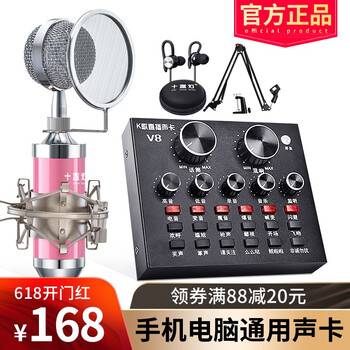 十盞燈  懸掛式 麥克風 T1-V8經典版標配【玫瑰粉】
