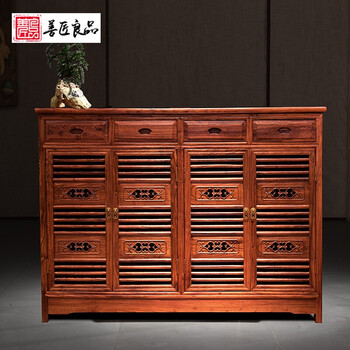 紅木四門(mén)鞋柜