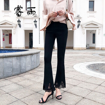 怡品堂 高腰 喇叭褲 女 九分褲 休閑褲