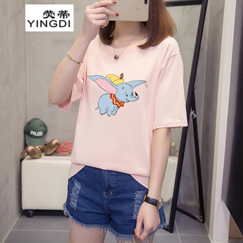 熒蒂YINGDI 印花 短袖 T恤 女 圓領(lǐng)
