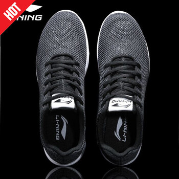 李寧（LI-NING）跑步鞋-7網(wǎng)面黑/灰/白 