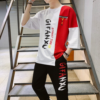 德萊文（Delewen） 五分袖 男士T恤 TZ67紅色 