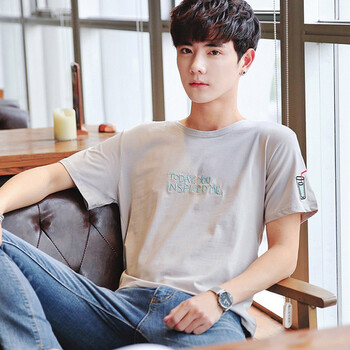 趣皇（QOOOHUUU） 短袖 男士T恤 T21灰色 