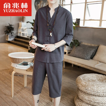 俞兆林 短袖 男士T恤 深灰色-A026-W07 