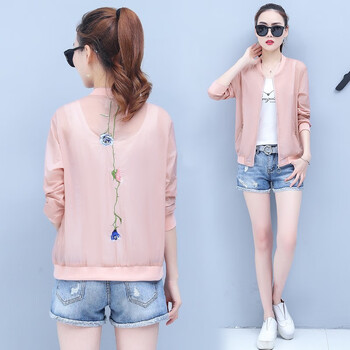 秋萊莎 半開(kāi)領(lǐng) 長(cháng)袖 女 短外套 撞色，拉鏈