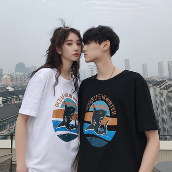 繪兮（HUIXI） 印花 短袖 T恤 女 圓領(lǐng)