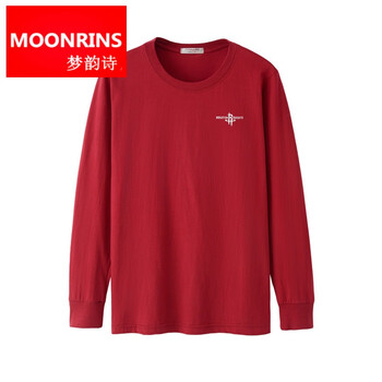 夢(mèng)韻詩(shī)（MOONRINS） 長(zhǎng)袖 男士T恤 紅色火箭 4XL，5XL，L，M