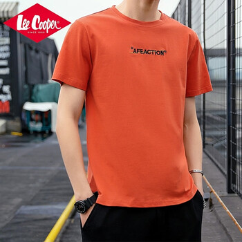 Lee Cooper 短袖 男士T恤 T7892-磚紅色 