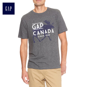 GAP 短袖 男士T恤 碳灰色 