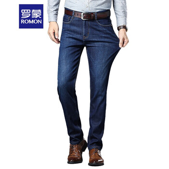 羅蒙（ROMON） 直筒褲 商務(wù)休閑 男士牛仔褲