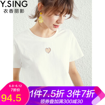 衣香麗影 刺繡，鏤空 短袖 T恤 女 圓領(lǐng)